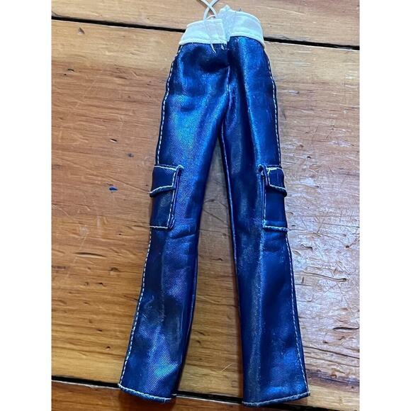 Barbie Modern Model Blue Leather Pants w/ pockets & drawstring. Shimmery! - Picture 2 of 4